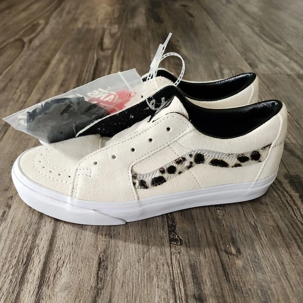 Vans Soft Suede Marshmallow/Dalmation SK8-Low Skate Shoe Women's 6.5 Men's 5